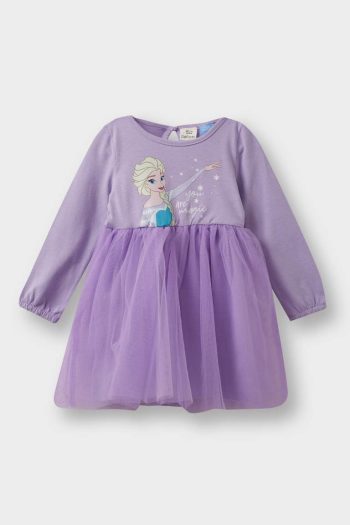 Girls' Frozen Long Sleeve Tulle Dress