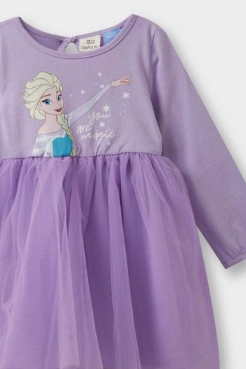 Girls' Frozen Long Sleeve Tulle Dress