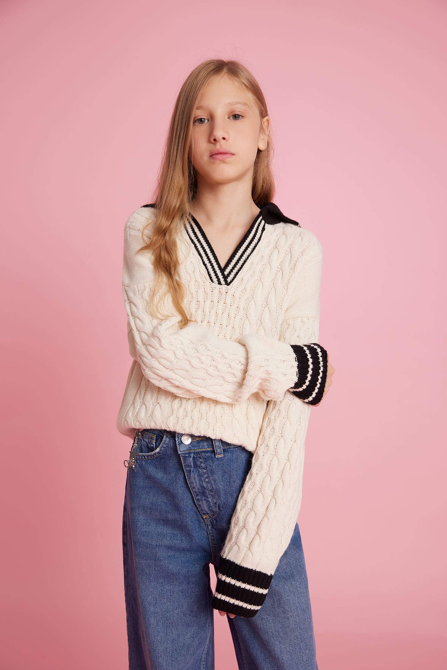 G1626A8_25AU_ER68_01_02.jpg Girls' Polo Neck Knit Sweater