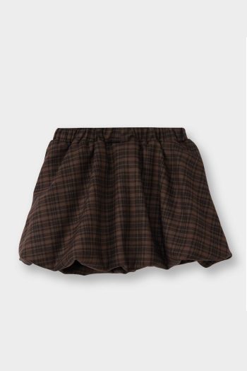 Girls' Baby Elastic Waist Checkered Waffle Textured Skirt