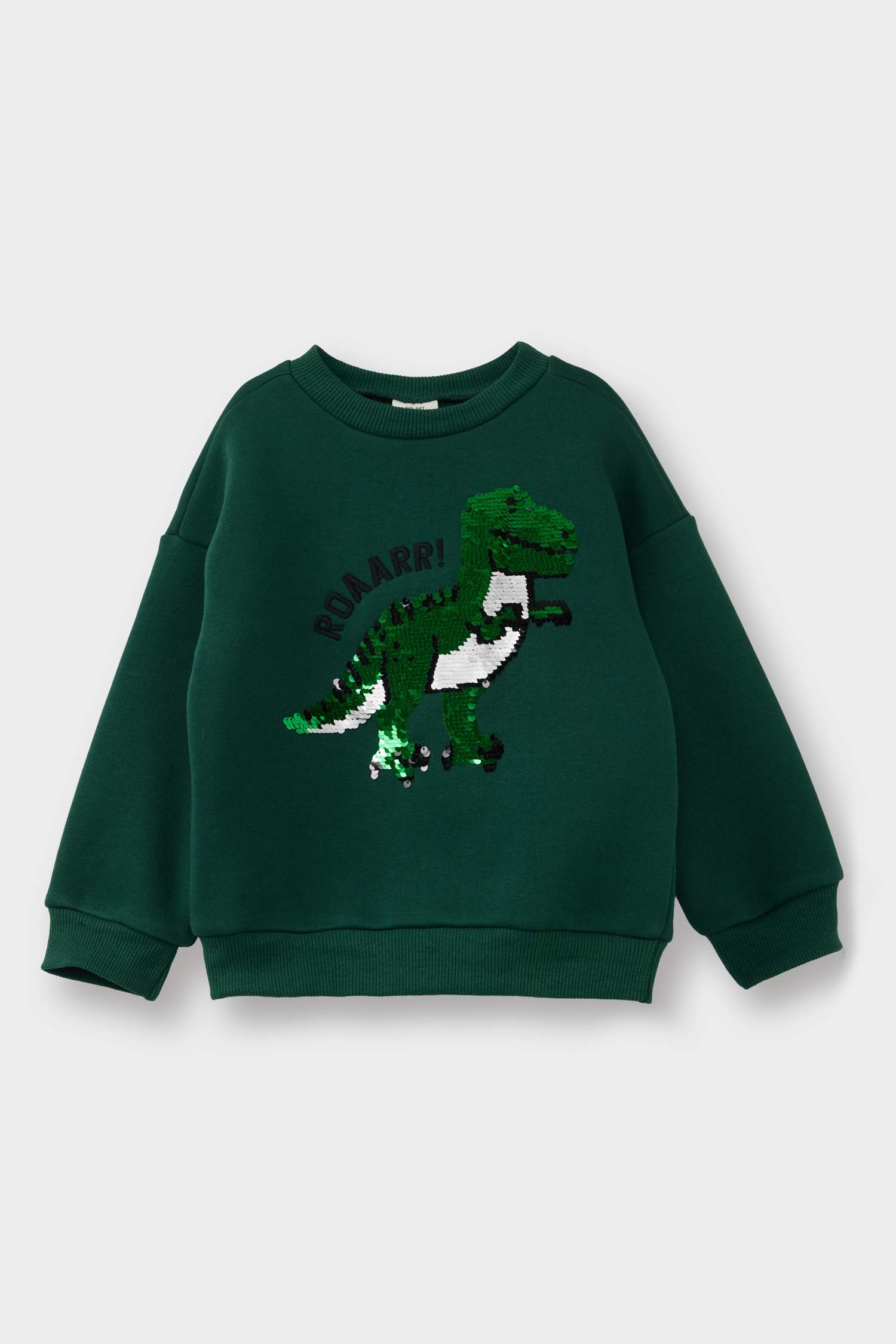 G4221A5_25WN_GN149_01_01.jpg Boys' Soft Fleece Lined Dinosaur Print Sweatshirt