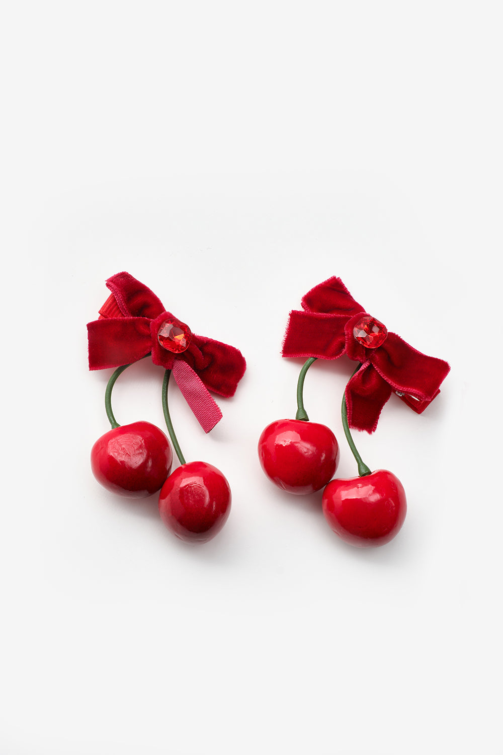 TCLS25AWGHAC058_1015_6.jpg Red Cherry Shaped 2-Piece Hair Clip Set for Girls