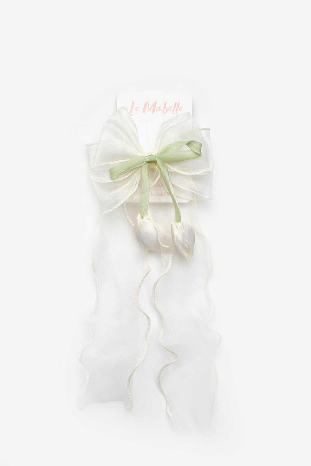 TCLS25AWGHAC059_1007_5.jpg Ecru Tulip Shaped Hanging Hair Clip for Girls