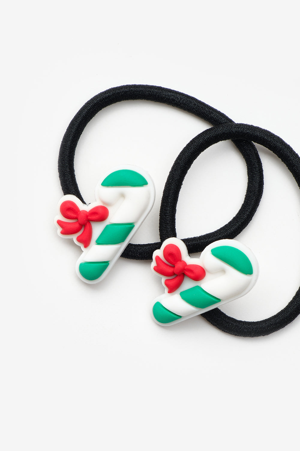 TCLS25AWGHAC070_1005_6.jpg White Candy Cane Figure Girls' Christmas Hair Tie Set