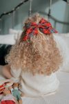 Red Checkered Bow Mother and Daughter Hairpin Set