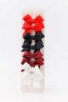 Multicolored Red Tones 8-Piece Ribbon Bow Clip Set