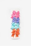 Multicolored Carnival 8-Piece Ribbon Bow Clip Set