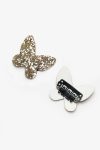 Gold Glitter Butterfly Figure 2-Piece Baby Hairpin Set
