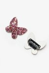 Pink Glitter Butterfly Hair Clips for Babies