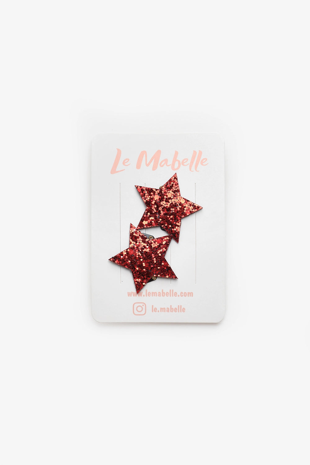 TLMB25AWGHAC017_1015_6.jpg Red Glitter Star Shaped Baby Hair Clips Set of 2