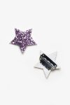 Lilac Glitter Star Shaped Hair Clips for Babies