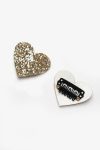 Gold Glitter Heart Shaped 2-Piece Hair Clip Set