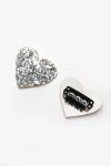 Silver Glitter Heart Shaped Hair Clips for Babies