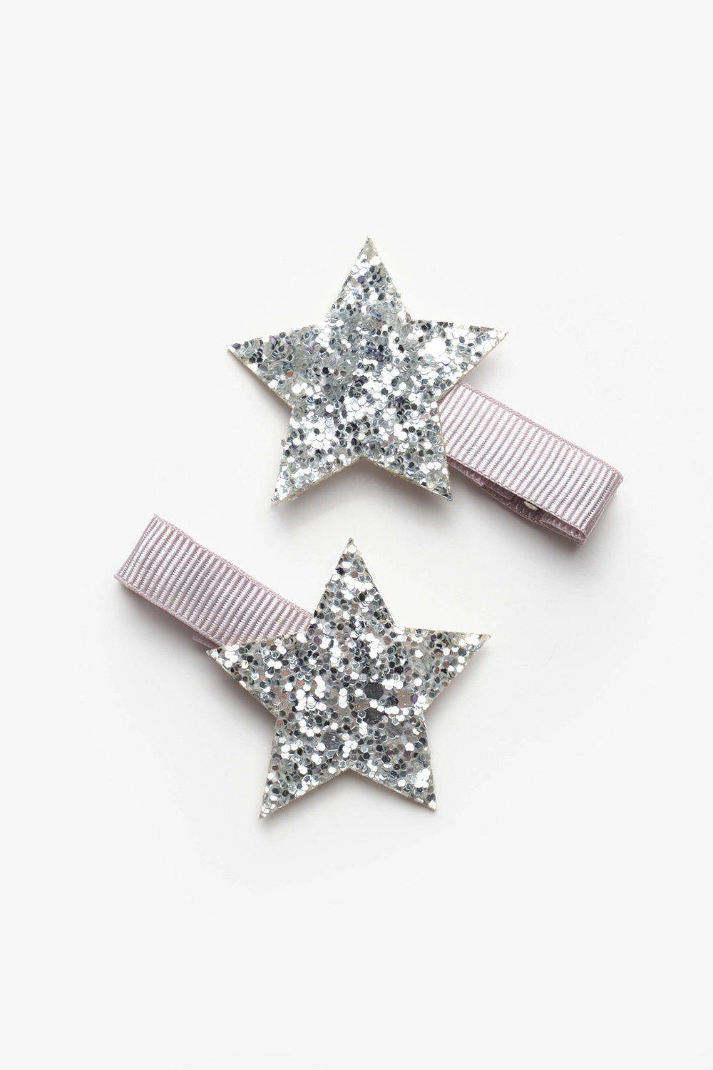 TLMB25AWGHAC021_1011_6.jpg Silver Glitter Star Shaped Girls Hair Clips