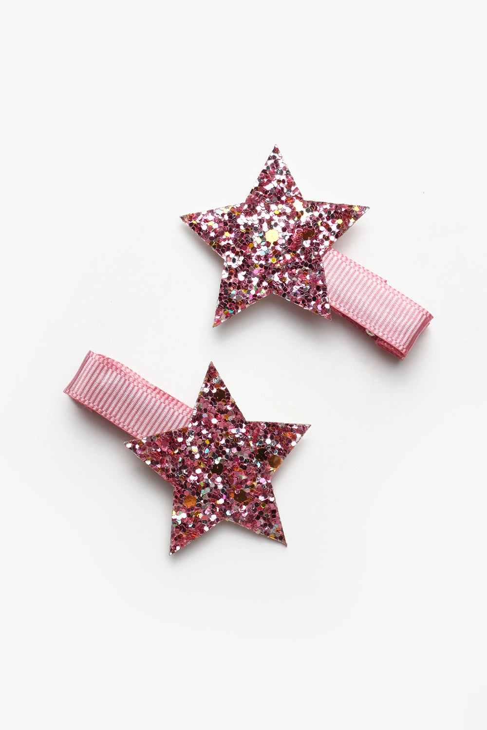 TLMB25AWGHAC021_1028_6.jpg Pink Glitter Star Shaped 2-Pack Hair Clips for Girls
