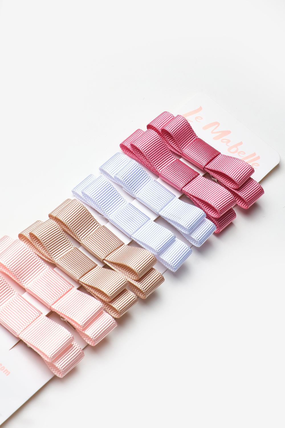 TLMB25AWGHAC025_1001_6.jpg Multicolored Powder Tones 8-Piece Mini Ribbon Bow Hair Clip Set for Girls