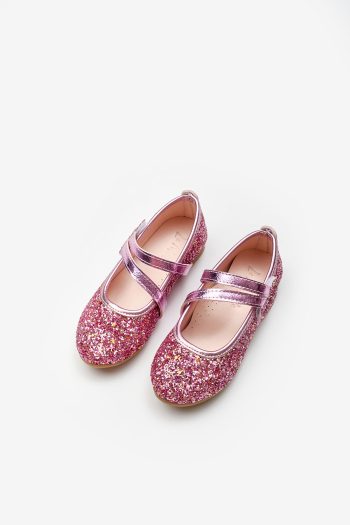 Fuchsia Heart Velcro Girls' Shoes