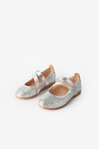 Silver Heart Velcro Girls' Shoes
