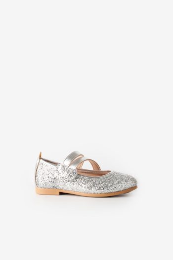 Silver Heart Velcro Girls' Shoes