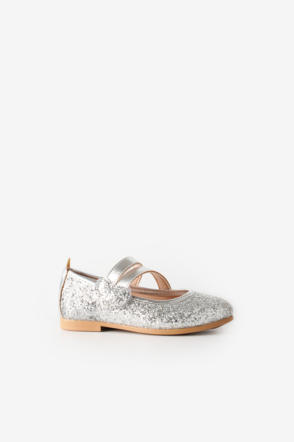 TMAR25SSGKSH001_1011_6.jpg Silver Heart Velcro Girls' Shoes
