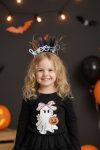 Black Ghost Figure Girl's Halloween Crown