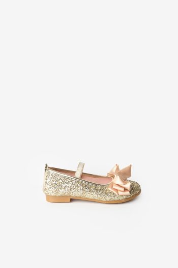 Gold Bow Glitter Girls' Shoes