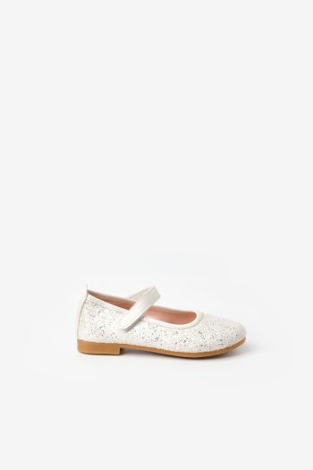 White Glitter Velcro Girls' Shoes