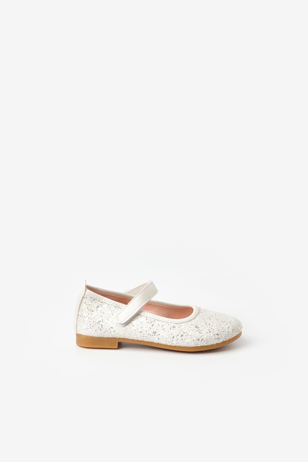 TTRC23ASGKSH001_1005_6.jpg White Glitter Velcro Girls' Shoes