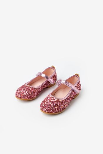 Pink Glitter Velcro Girls' Shoes