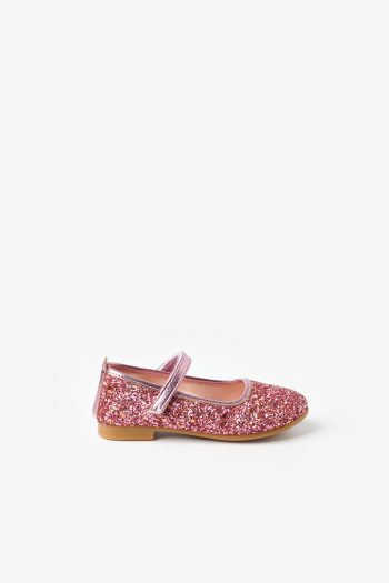 Pink Glitter Velcro Girls' Shoes