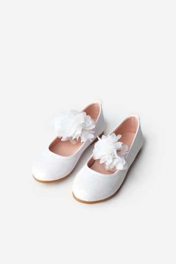 White Tulle Flower Girl Shoes