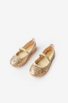Golden Sequin Girls' Ballerina Flats