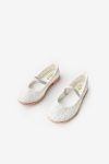 White Sequin Girl's Ballet Flats