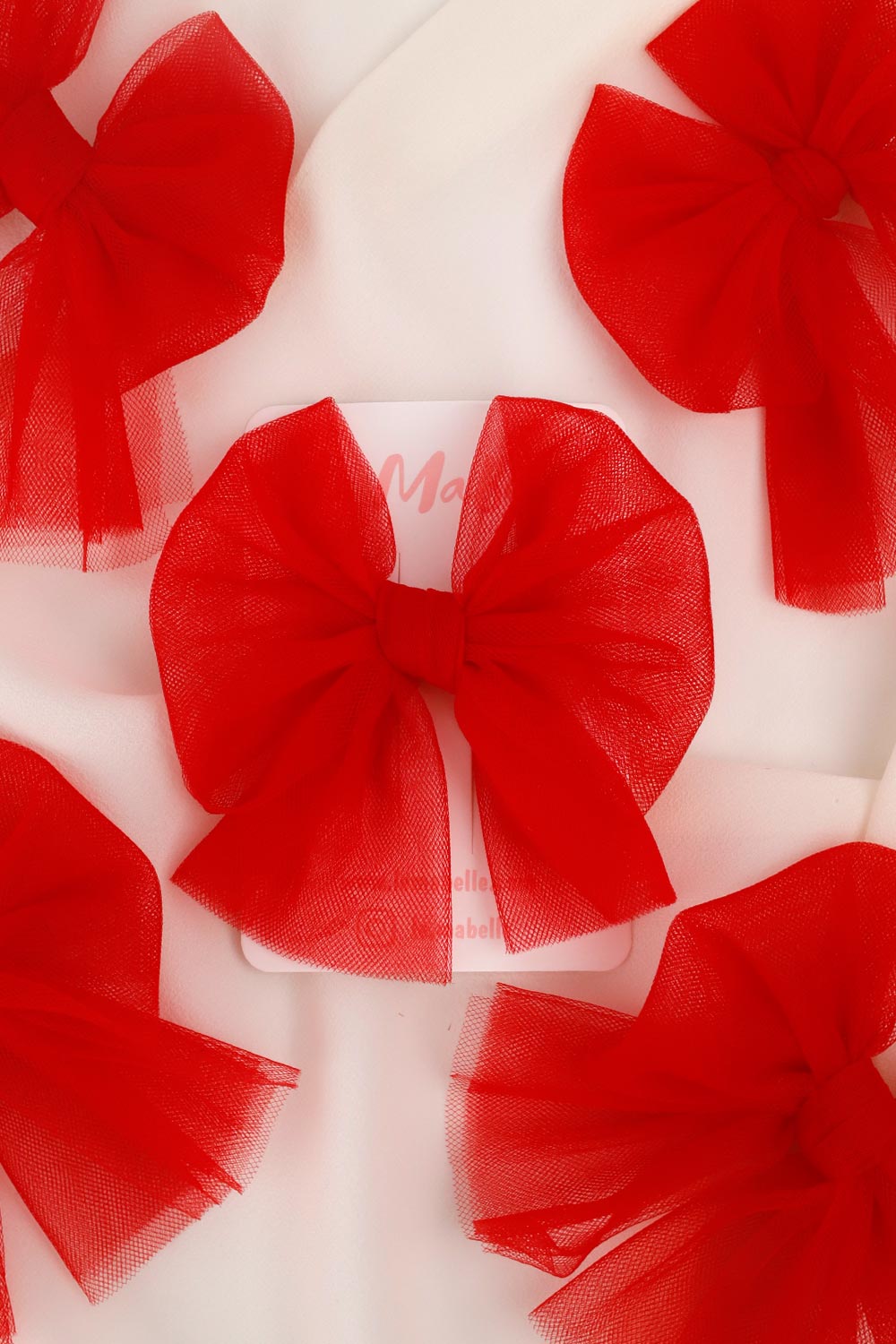 ULMB22ASGHAC006_1015_5.jpg Red Tulle Bow Hair Clip for Girls