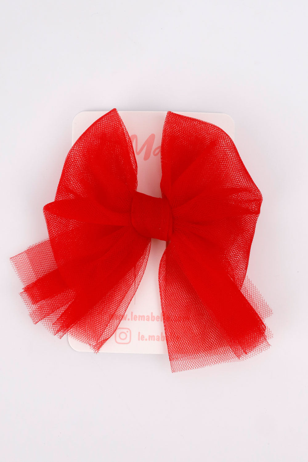 ULMB22ASGHAC006_1015_6.jpg Red Tulle Bow Hair Clip for Girls