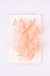 Salmon 2-Piece Tulle Flower Hair Clip Set for Girls