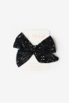 Black Glitter Tulle Bow Hair Clip for Girls