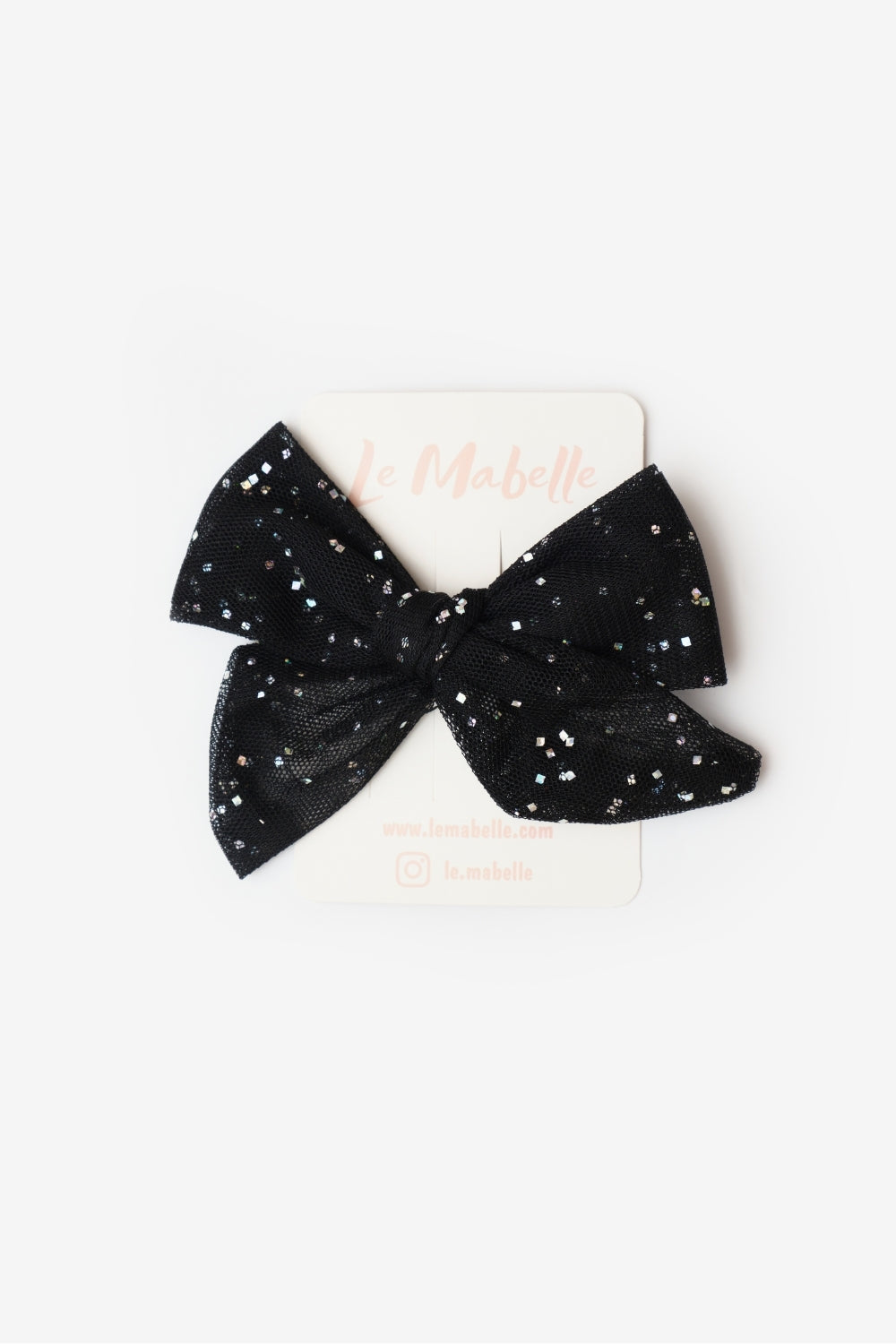 ULMB23ASGHAC023_1034_5.jpg Black Glitter Tulle Bow Hair Clip for Girls