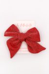 Red Glitter Bow Hair Clip for Girls