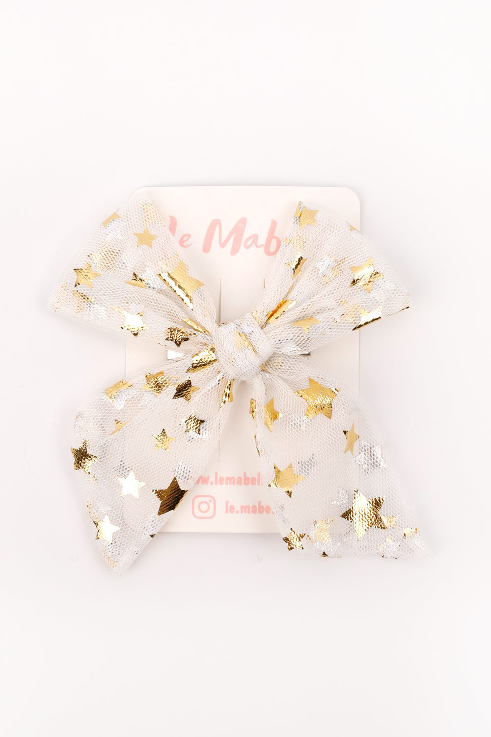 ULMB24ASGHAC006_1007_5.jpg Ivory Star Printed Tulle Hair Clip for Girls