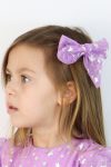 Lilac Star Print Tulle Hair Clip for Girls