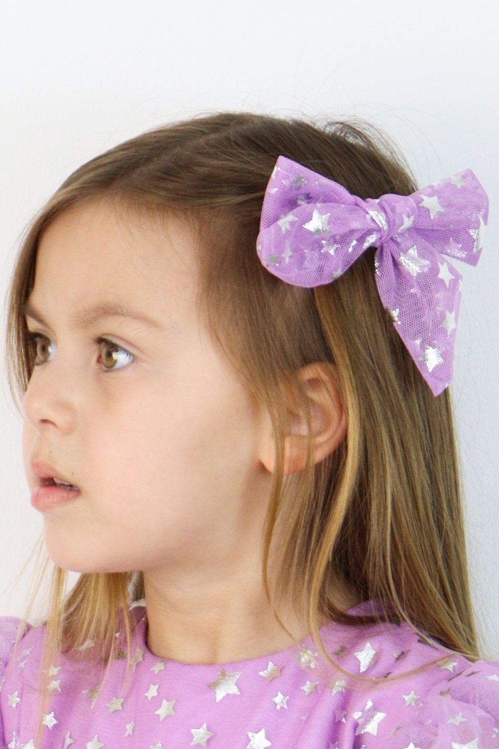 ULMB24ASGHAC006_1021_1.jpg Lilac Star Print Tulle Hair Clip for Girls