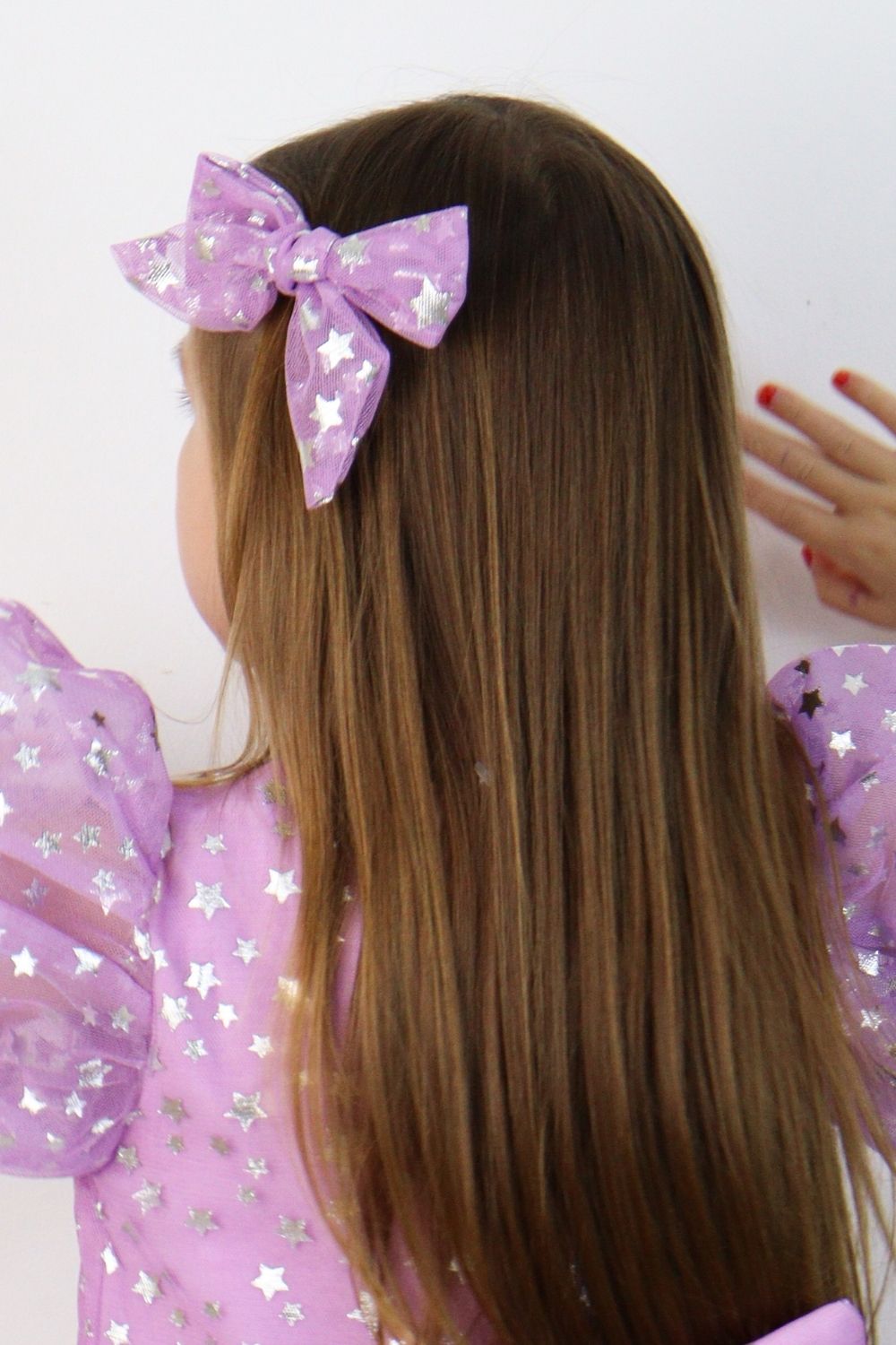 ULMB24ASGHAC006_1021_2.jpg Lilac Star Print Tulle Hair Clip for Girls