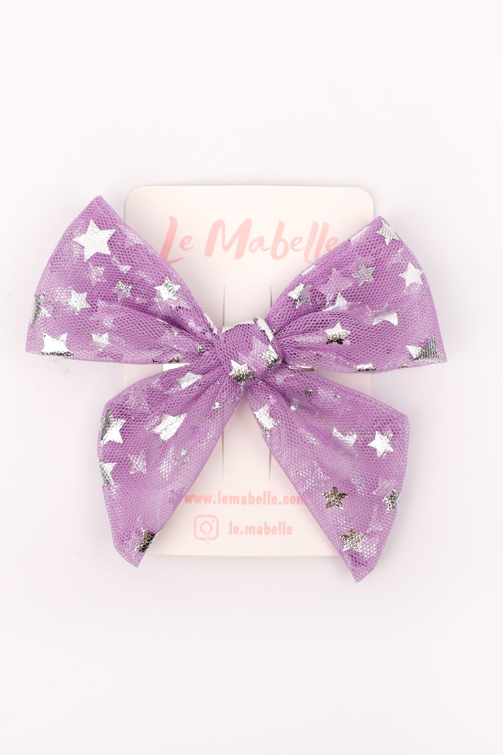 ULMB24ASGHAC006_1021_5.jpg Lilac Star Print Tulle Hair Clip for Girls