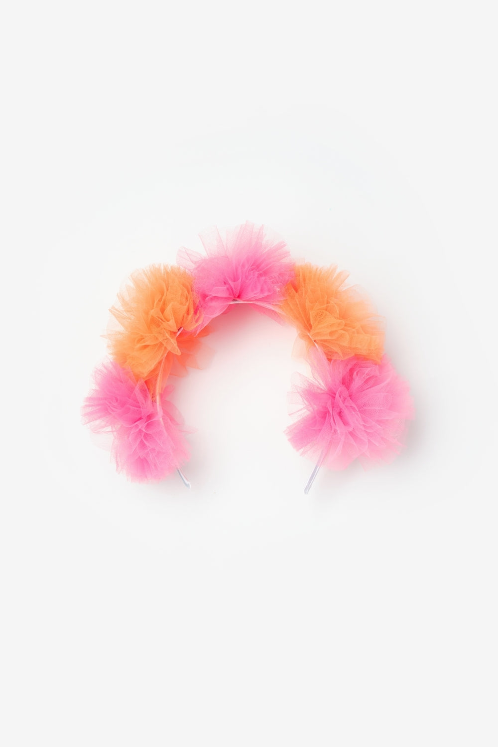 ULMB24ASGHAC007_1008_5.jpg Fuchsia Tulle Pom Pom Headband for Girls