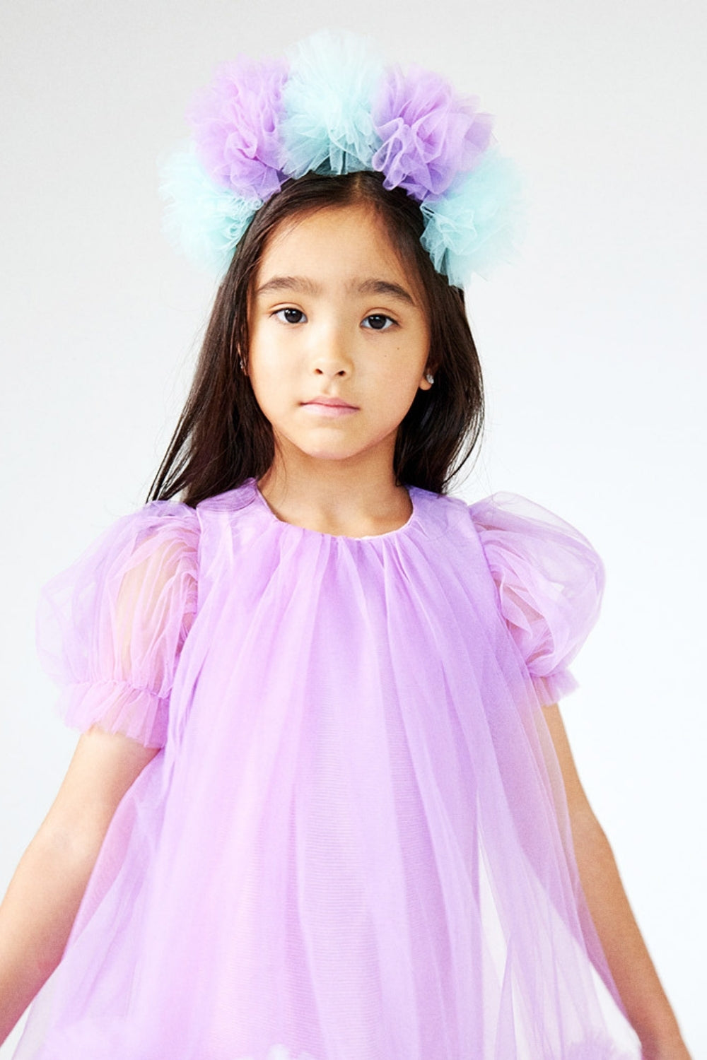 ULMB24ASGHAC007_1021_2.jpg Lilac Shades 5-Piece Tulle Pom-Pom Headband for Girls