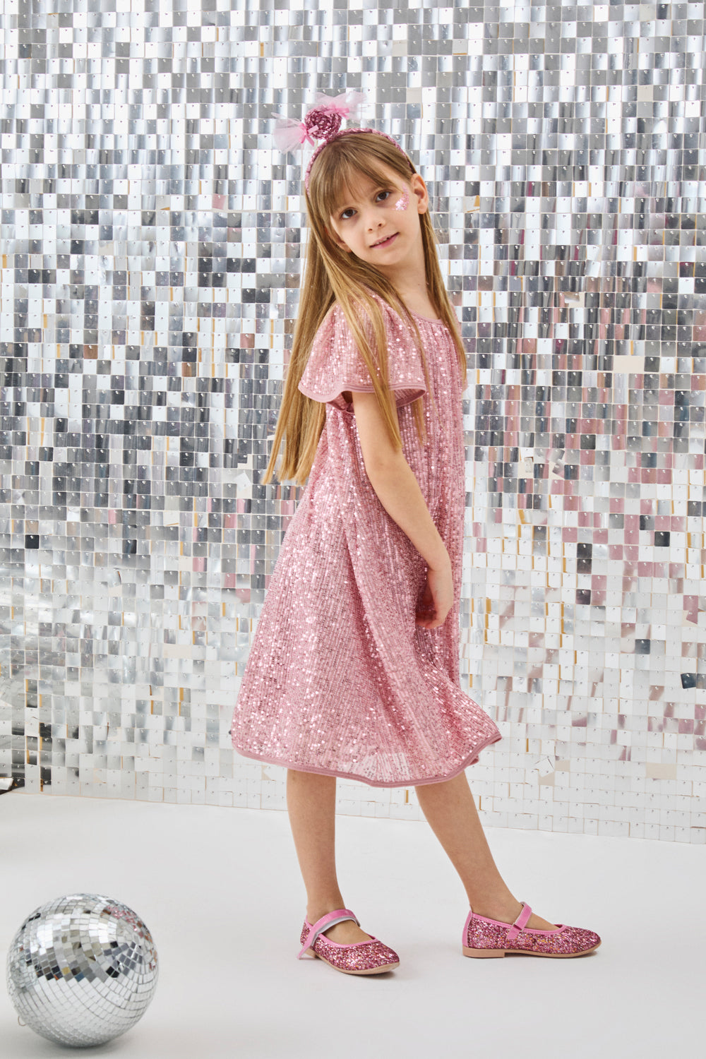 ULMB24SSGDRE003_1028_2.jpg Pink Sequin Dress for Girls - Siri