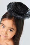 Black Organza Rose Detail Girls' Headband