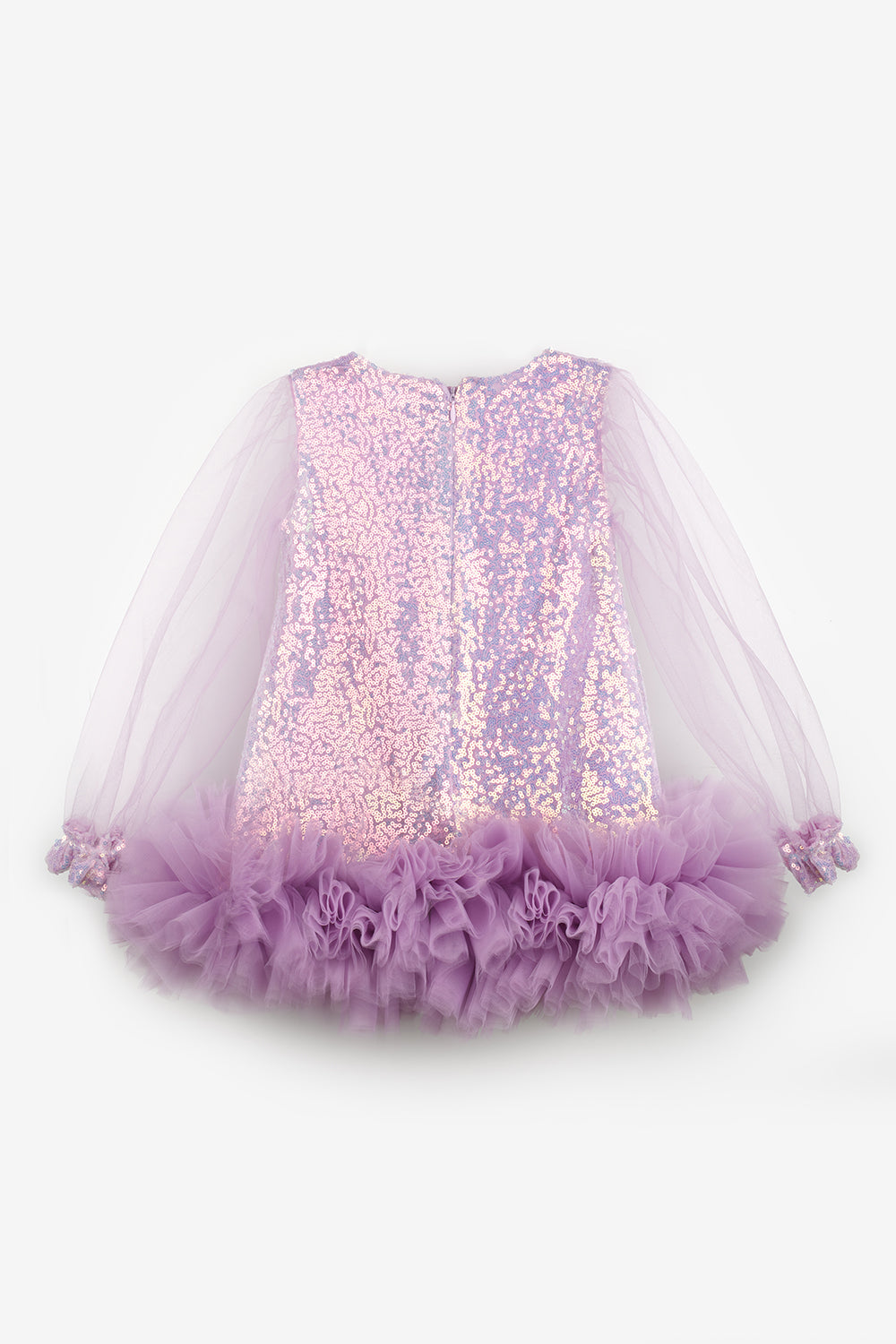 ULMB25AWGDRE014_1021_6.jpg Lilac Sequin Tulle Hem Dress for Girls - Balenca