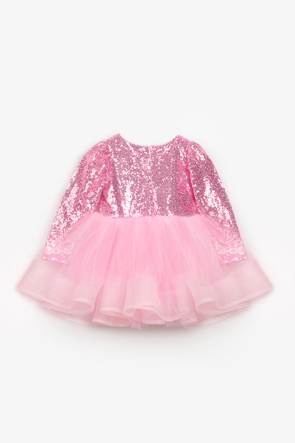 ULMB25AWGDRE015_1028_6.jpg Pink Sequin Striped Bow Detail Dress for Girls - Irene